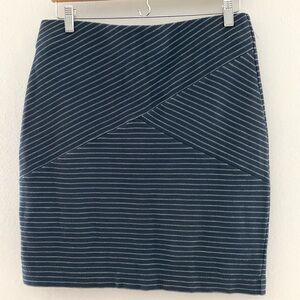 J. Jill Small Navy and White Striped Pencil Skirt